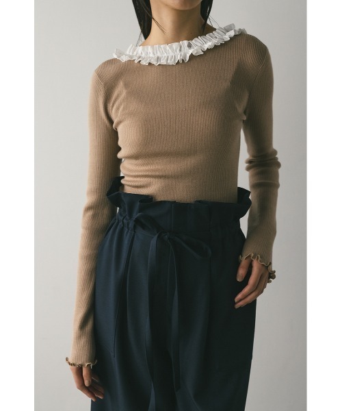 バックオープンフリルニットトップ（ニット/セーター）｜STYLEMIXER
