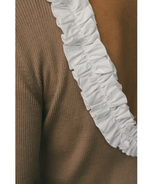 バックオープンフリルニットトップ（ニット/セーター）｜STYLEMIXER