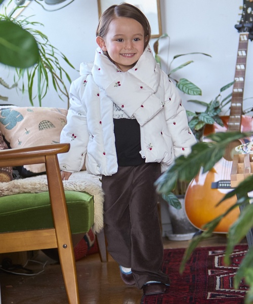 petit main（プティマイン）の「アソート刺しゅう中綿マフラー（マフラー・キッズ・ネイビー/グレー/ライトピンク/アイボリー・F）」の7枚目の写真