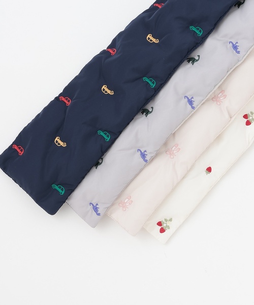 petit main（プティマイン）の「アソート刺しゅう中綿マフラー（マフラー・キッズ・ネイビー/グレー/ライトピンク/アイボリー・F）」の12枚目の写真