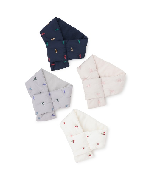 petit main（プティマイン）の「アソート刺しゅう中綿マフラー（マフラー・キッズ・ネイビー/グレー/ライトピンク/アイボリー・F）」の14枚目の写真