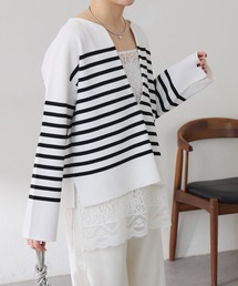 COLLAGE GALLARDAGALANTE | Vネックバスクニット/WEB限定カラー展開(ニット/セーター)