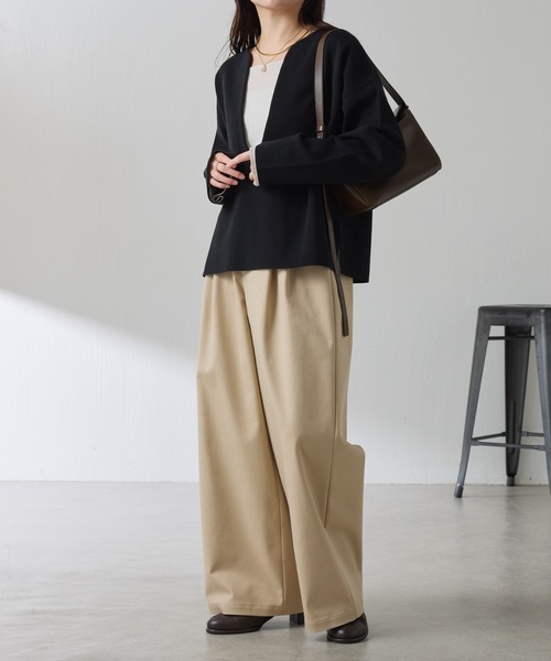 COLLAGE GALLARDAGALANTE（コラージュガリャルダガランテ）の「Vネックバスクニット/WEB限定カラー展開（ニット/セーター・レディース・ホワイト/グリーン/ネイビー/ブラック・FREE）」の12枚目の写真