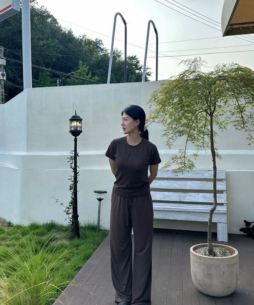 LADY VOLUME(レディーボリューム)の「レアリブドワイドパンツ (ブラウン)(スウェットパンツ・レディース・その他・SMALL/MEDIUM)」の6枚目の写真