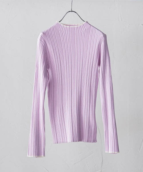 Droite lautreamont(ドロワットロートレアモン)の「袖ボタンランダムリブニット≪手洗い可能≫(ニット/セーター・レディース・オフホワイト/ピンク/イエロー/アイボリー/ブラック/チャコールグレー/ダークネイビー/ボルドー/ブラック系その他/ホワイト系その他/イエロー系その他/ピンク系その他/ブラウン・M)」の12枚目の写真