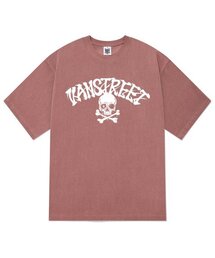 KTPP0164 レタリングスカルブラッドピグメント半袖Tシャツ - ピンク
