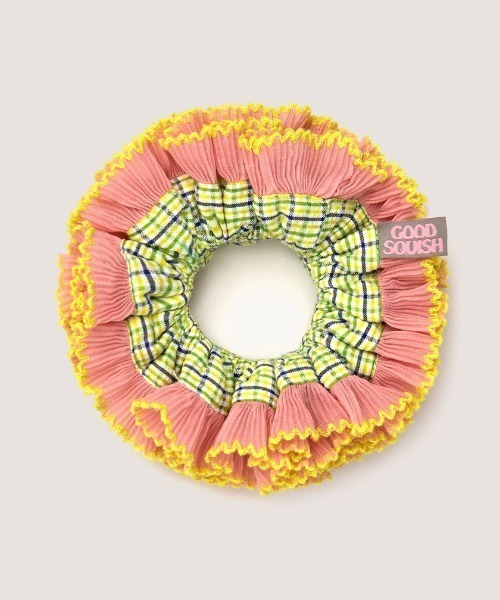 GOOD SQUISH(グッドスクイッシュ)の「【GOOD SQUISH】CURIOUS KIDS プリーツシュシュ(シュシュ・レディース・グリーン/ホワイト/マルチ/ブルー/ピンク・FREE)」の5枚目の写真