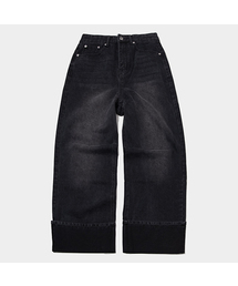 SOME PLACE（サムプレイス）の「セルビッジウォッシングロールアップデザインワイドデニムパンツ_2COLOR（デニムパンツ）」