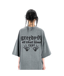 OURPOCKETS（アワーポケッツ）の「グリッドピグメント6部オーバーサイズTシャツ(カーキ)（Tシャツ/カットソー）」