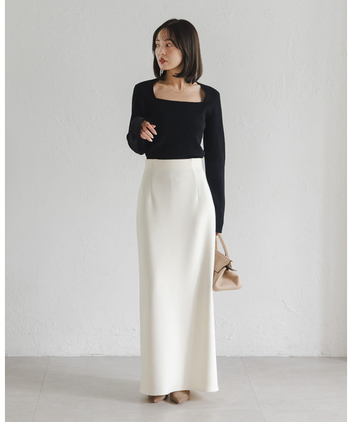 Noble（ノーブル）の「デコルテニット（ニット/セーター・レディース・ブラック/ピンク/ホワイト・FREE）」の6枚目の写真