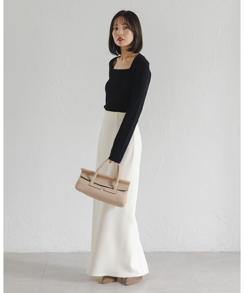 Noble（ノーブル）の「デコルテニット（ニット/セーター・レディース・ブラック/ピンク/ホワイト・FREE）」の7枚目の写真