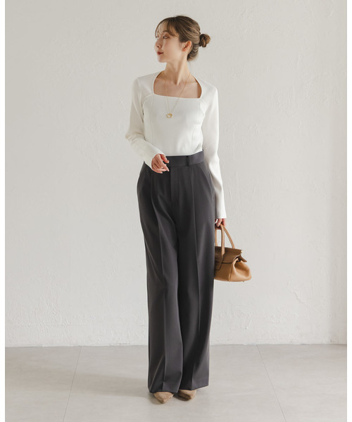 Noble（ノーブル）の「デコルテニット（ニット/セーター・レディース・ブラック/ピンク/ホワイト・FREE）」の12枚目の写真