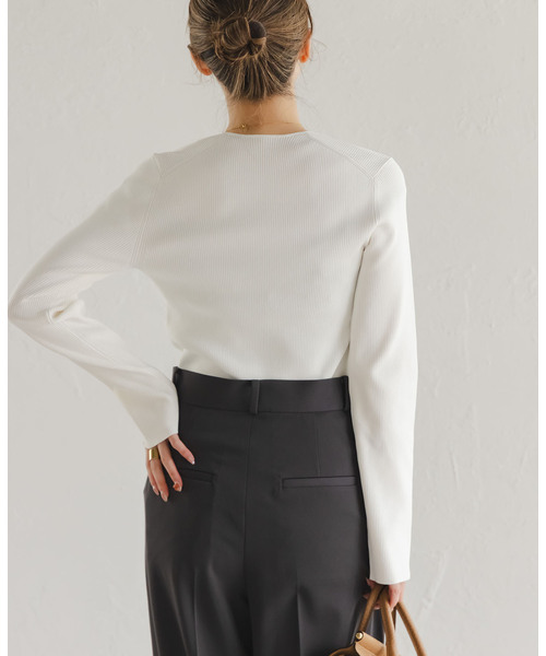 Noble（ノーブル）の「デコルテニット（ニット/セーター・レディース・ブラック/ピンク/ホワイト・FREE）」の16枚目の写真