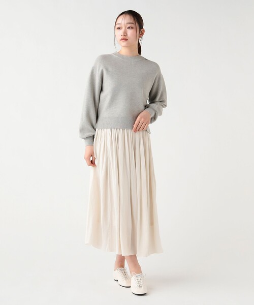 BEAMS HEART（ビームスハート）の「ハイネック プルオーバー セット スカート 26SS（セットアイテム）（ワンピース・レディース・ネイビー/グリーン/グレー/オフホワイト・FREE）」の7枚目の写真
