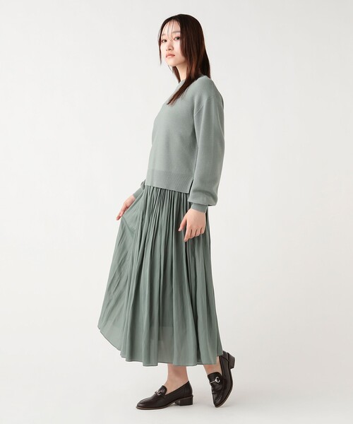 BEAMS HEART（ビームスハート）の「ハイネック プルオーバー セット スカート 26SS（セットアイテム）（ワンピース・レディース・ネイビー/グリーン/グレー/オフホワイト・FREE）」の10枚目の写真