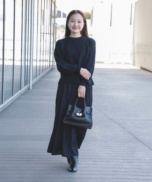 BEAMS HEART（ビームスハート）の「ハイネック プルオーバー セット スカート 26SS（セットアイテム）（ワンピース・レディース・ネイビー/グリーン/グレー/オフホワイト・FREE）」の5枚目の写真