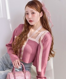 one after another NICE CLAUP | 【ZOZO限定】配色ニットカーディガン/セットで着られるビスチェあり(カーディガン/ボレロ)