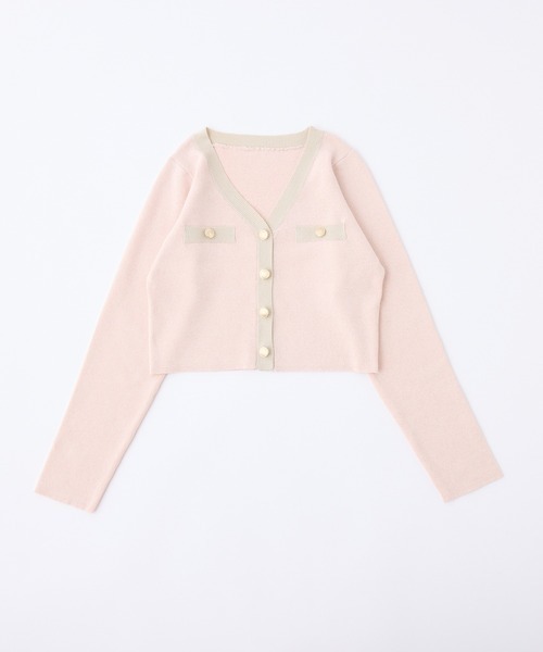 セール】【ZOZO限定】配色ニットカーディガン/セットで着られる