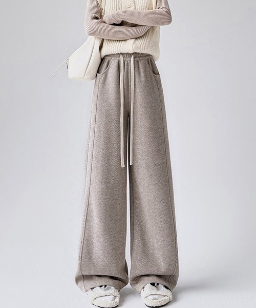 Miniministore(ミニミニストア)の「ヘリンボーン柄ワイドパンツレディース美脚(デニムパンツ・レディース・ブラウン系3/ベージュ系2/グレー系1/ブラウン系4/ベージュ系1/ブラウン系1/グレー系2/グレー系4/ブラウン系2/グレー系3・FREE)」の1枚目の写真