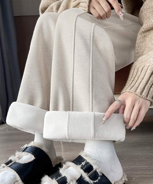 Miniministore(ミニミニストア)の「ヘリンボーン柄ワイドパンツレディース美脚(デニムパンツ・レディース・ブラウン系3/ベージュ系2/グレー系1/ブラウン系4/ベージュ系1/ブラウン系1/グレー系2/グレー系4/ブラウン系2/グレー系3・FREE)」の10枚目の写真