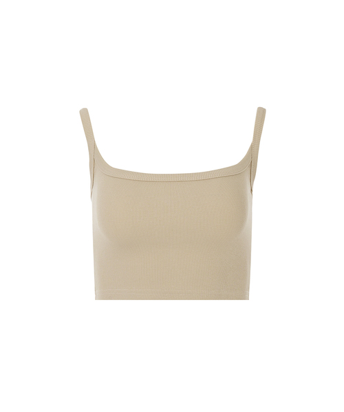 A.R.U(エイアールユー)の「CROP RIB SLEEVELESS(Tシャツ/カットソー・レディース・ホワイト/ブラック/ネイビー/ミックスグレー/Beige/PINK・SMALL/MEDIUM)」の4枚目の写真