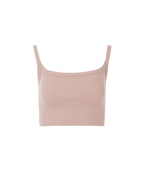 A.R.U(エイアールユー)の「CROP RIB SLEEVELESS(Tシャツ/カットソー・レディース・ホワイト/ブラック/ネイビー/ミックスグレー/Beige/PINK・SMALL/MEDIUM)」の6枚目の写真