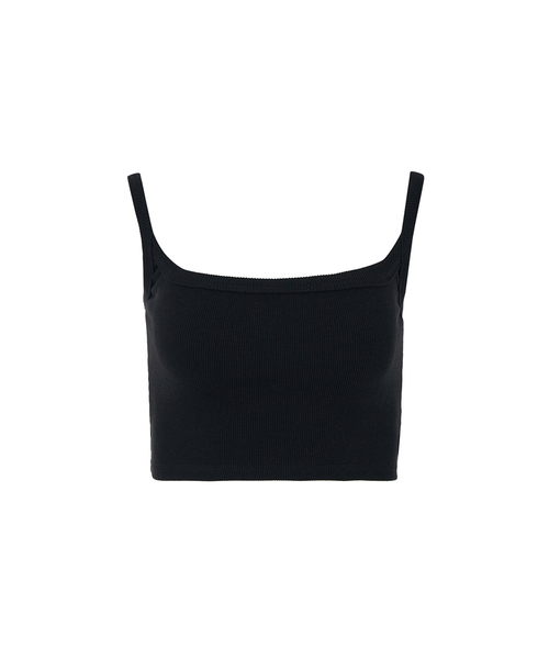 A.R.U(エイアールユー)の「CROP RIB SLEEVELESS(Tシャツ/カットソー・レディース・ホワイト/ブラック/ネイビー/ミックスグレー/Beige/PINK・SMALL/MEDIUM)」の1枚目の写真