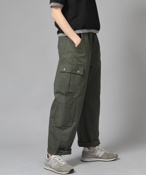 Double Cargo String Jogger Pants DCJ-338 Khaki
