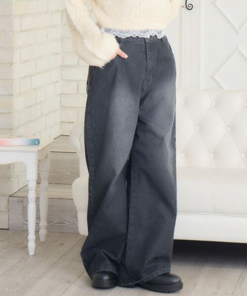 ems excite（エムズエキサイト）の「ヴィンテージデニムPT（デニムパンツ・レディース・ブラック/ブルー・FREE）」の2枚目の写真