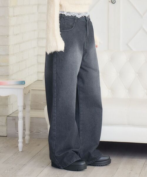 ems excite（エムズエキサイト）の「ヴィンテージデニムPT（デニムパンツ・レディース・ブラック/ブルー・FREE）」の10枚目の写真