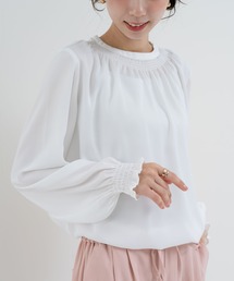 【ANNA LUNA】シャーリングデザイン が映える 大人 フェミニン ブラウス