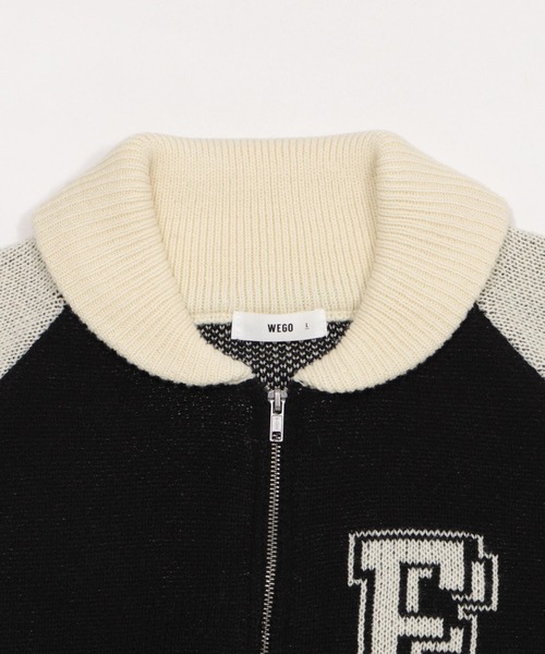 セール】WEGO/【25年秋冬新作】グラフィックZIPニットブルゾン