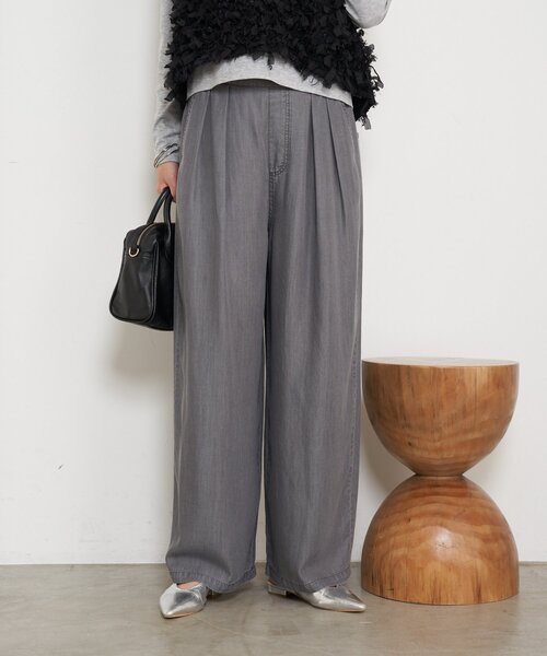Jena espace merveilleux（ジェナ　エスパスメルヴェイユ）の「【やわらぐシルエット/きれい見え】テンセルタックワイドパンツ（その他パンツ・レディース・グレー/ブルー/ブルー系その他・FREE）」の8枚目の写真