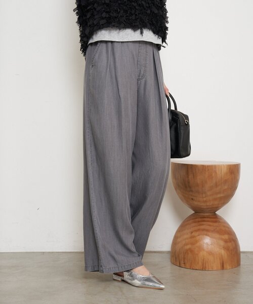Jena espace merveilleux（ジェナ　エスパスメルヴェイユ）の「【やわらぐシルエット/きれい見え】テンセルタックワイドパンツ（その他パンツ・レディース・グレー/ブルー/ブルー系その他・FREE）」の9枚目の写真