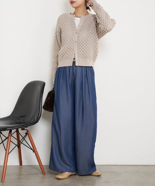 Jena espace merveilleux（ジェナ　エスパスメルヴェイユ）の「【やわらぐシルエット/きれい見え】テンセルタックワイドパンツ（その他パンツ・レディース・グレー/ブルー/ブルー系その他・FREE）」の11枚目の写真