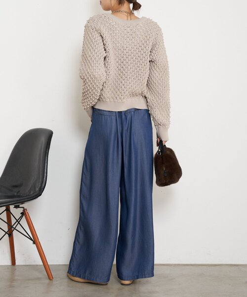 Jena espace merveilleux（ジェナ　エスパスメルヴェイユ）の「【やわらぐシルエット/きれい見え】テンセルタックワイドパンツ（その他パンツ・レディース・グレー/ブルー/ブルー系その他・FREE）」の12枚目の写真