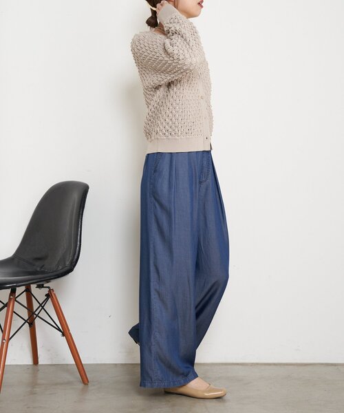 Jena espace merveilleux（ジェナ　エスパスメルヴェイユ）の「【やわらぐシルエット/きれい見え】テンセルタックワイドパンツ（その他パンツ・レディース・グレー/ブルー/ブルー系その他・FREE）」の13枚目の写真