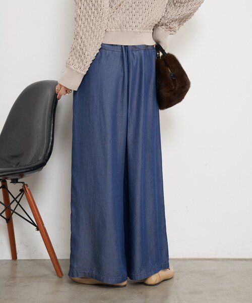 Jena espace merveilleux（ジェナ　エスパスメルヴェイユ）の「【やわらぐシルエット/きれい見え】テンセルタックワイドパンツ（その他パンツ・レディース・グレー/ブルー/ブルー系その他・FREE）」の17枚目の写真