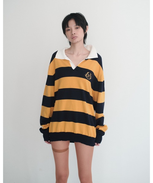 Noen(ノエン)の「ラガーニットポロ(ニット/セーター・メンズ・マルチ/ブラック・LARGE/MEDIUM)」の2枚目の写真