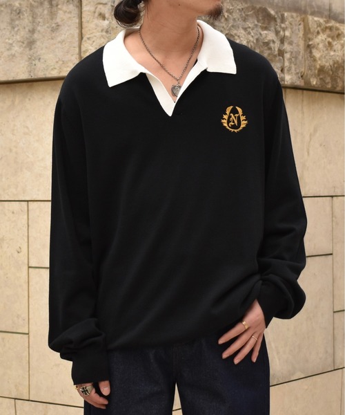 Noen(ノエン)の「ラガーニットポロ(ニット/セーター・メンズ・マルチ/ブラック・LARGE/MEDIUM)」の1枚目の写真