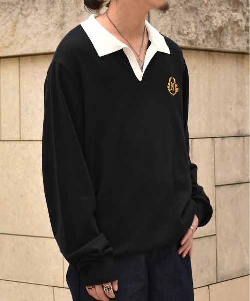Noen(ノエン)の「ラガーニットポロ(ニット/セーター・メンズ・マルチ/ブラック・LARGE/MEDIUM)」の6枚目の写真