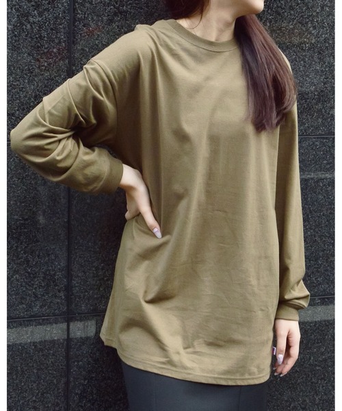 spiritoso(スピリトーゾ)の「USAコットンロングTシャツ(Tシャツ/カットソー・レディース・ブラック・FREE)」の3枚目の写真