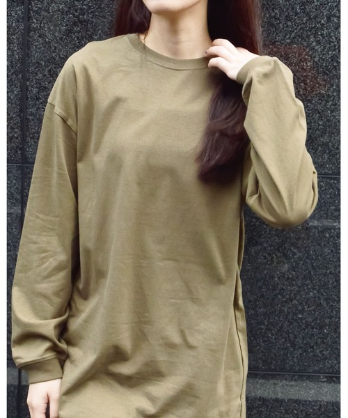 spiritoso(スピリトーゾ)の「USAコットンロングTシャツ(Tシャツ/カットソー・レディース・ブラック・FREE)」の4枚目の写真