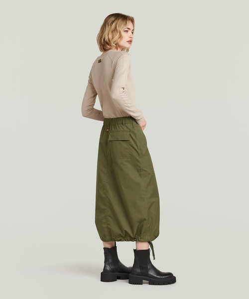 G-STAR(ジースター)の「Midi Parachute Skirt/ミリタリーディテールパラシュートスカート(スカート・レディース・ダークオリーブ・24inch/25inch/26inch)」の4枚目の写真