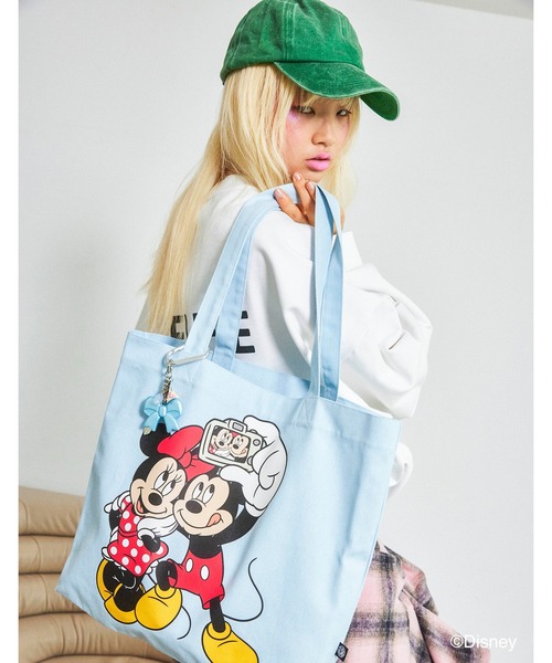 Little sunny bite(リトルサニーバイト)の「【8】【it】【little sunny bite Disney collection】micky & minnie selfie tote bag(トートバッグ・レディース・ピンク/ホワイト/ライトブルー・FREE)」の3枚目の写真