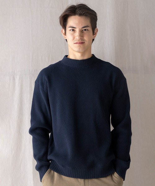 Jackman（ジャックマン）の「Waffle Midneck（ニット/セーター・メンズ・アイボリー/ブラック/クリアブルー/グレー系その他/ネイビー/ダークグレー/ブルー系その他/モカ・MEDIUM/LARGE/X-LARGE/SMALL）」の6枚目の写真