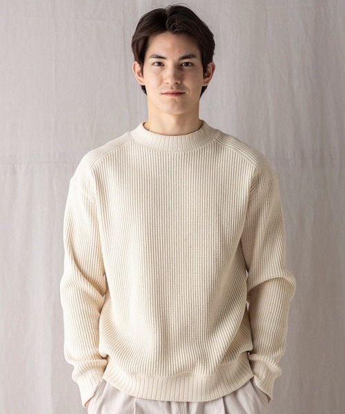 Jackman（ジャックマン）の「Waffle Midneck（ニット/セーター・メンズ・アイボリー/ブラック/クリアブルー/グレー系その他/ネイビー/ダークグレー/ブルー系その他/モカ・MEDIUM/LARGE/X-LARGE/SMALL）」の2枚目の写真