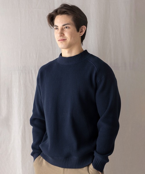 Jackman（ジャックマン）の「Waffle Midneck（ニット/セーター・メンズ・アイボリー/ブラック/クリアブルー/グレー系その他/ネイビー/ダークグレー/ブルー系その他/モカ・MEDIUM/LARGE/X-LARGE/SMALL）」の12枚目の写真