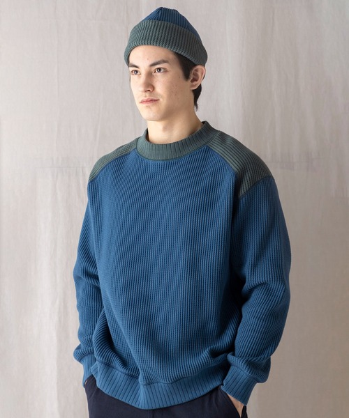 Jackman（ジャックマン）の「Waffle Midneck（ニット/セーター・メンズ・アイボリー/ブラック/クリアブルー/グレー系その他/ネイビー/ダークグレー/ブルー系その他/モカ・MEDIUM/LARGE/X-LARGE/SMALL）」の16枚目の写真