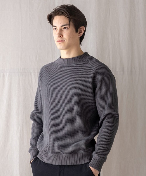 Jackman（ジャックマン）の「Waffle Midneck（ニット/セーター・メンズ・アイボリー/ブラック/クリアブルー/グレー系その他/ネイビー/ダークグレー/ブルー系その他/モカ・MEDIUM/LARGE/X-LARGE/SMALL）」の18枚目の写真